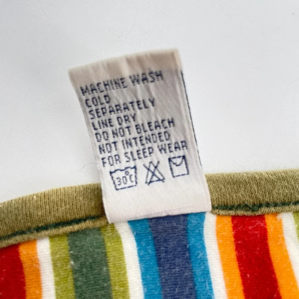 Gymboree Reversible Baby Blanket Moose Trees Green Trim Primary Stripes Nature